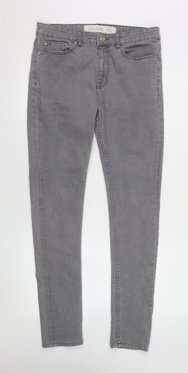 New Look Men Grey Super Skinny Denim Jeans Size 34 Regular