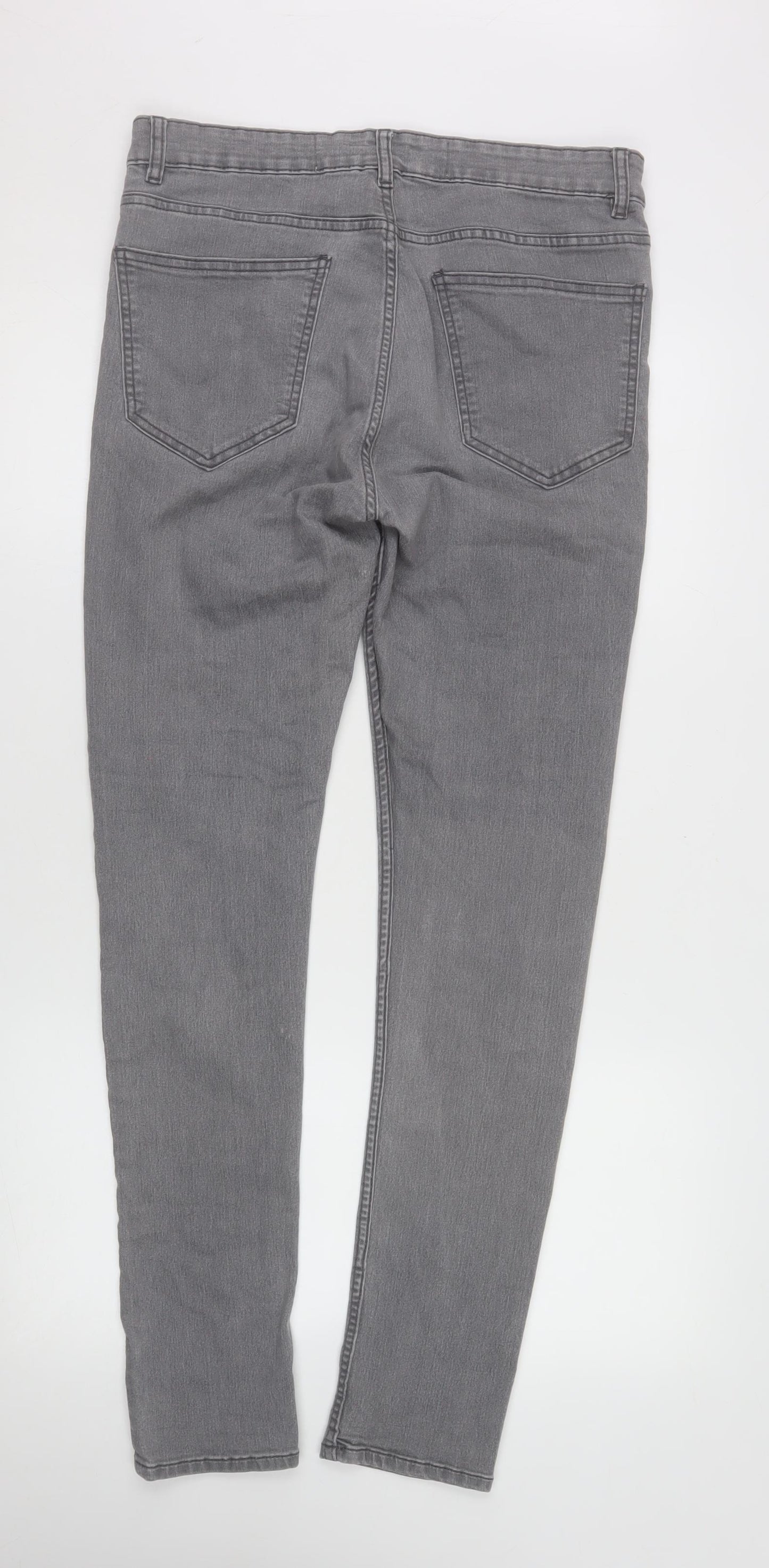 New Look Men Grey Super Skinny Denim Jeans Size 34 Regular