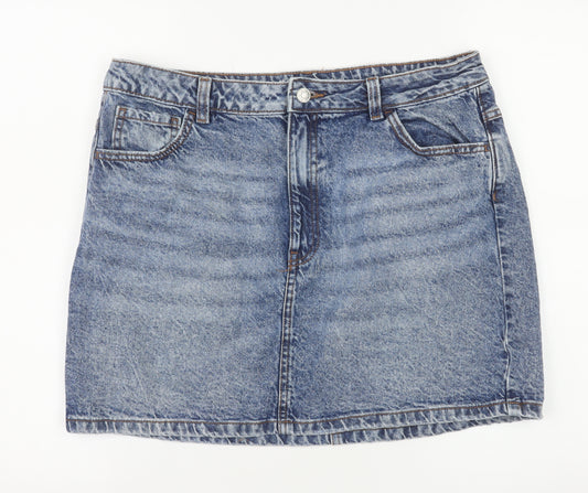 Primark Women’s Blue Denim Short Straight Skirt Size 16