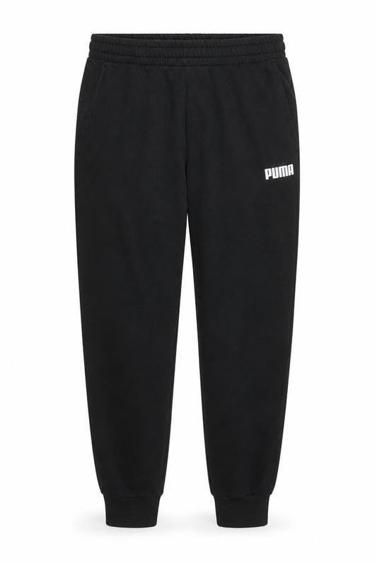 Front view of Puma Men's Black XL Jogger Sweatpants Fleece Activewear Trousers