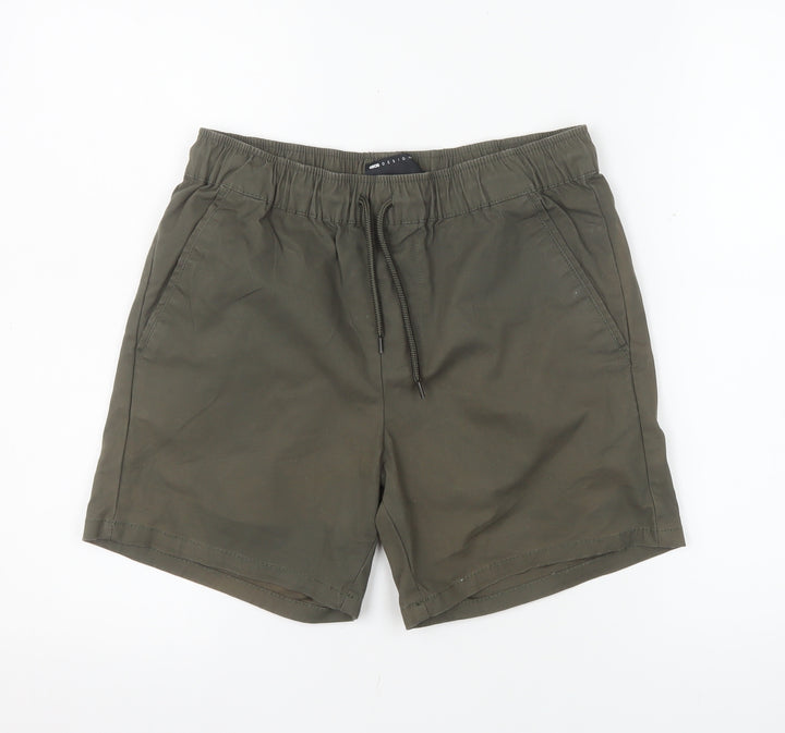 ASOS DESIGN Men's Green XS Chino Shorts with Elastic Waist