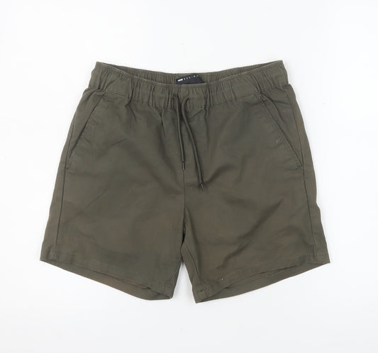 ASOS DESIGN Men's Green XS Chino Shorts with Elastic Waist