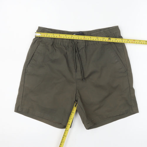 ASOS DESIGN Men's Green XS Chino Shorts with Elastic Waist