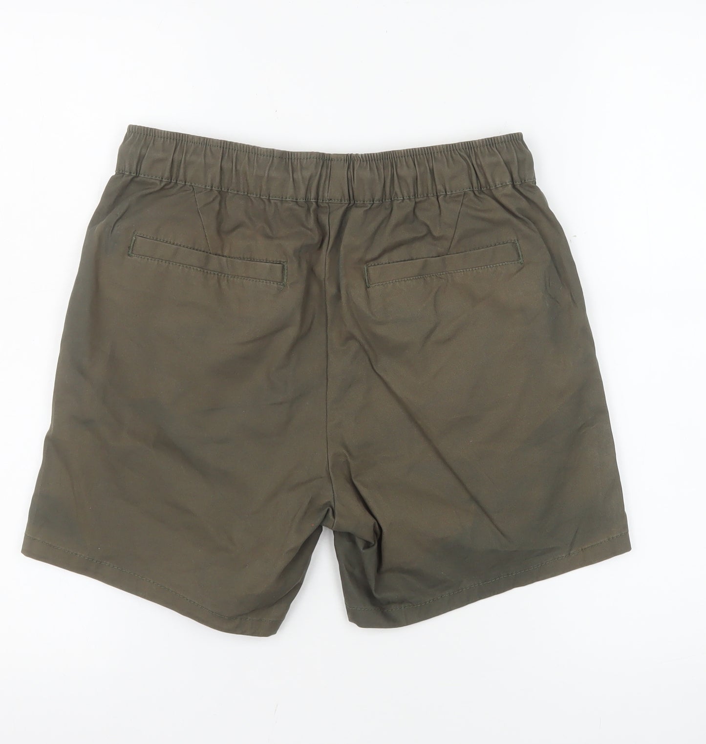 ASOS DESIGN Men's Green XS Chino Shorts with Elastic Waist