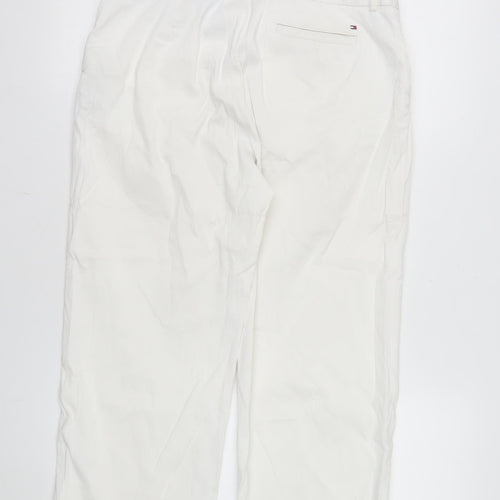 Tommy Hilfiger Women’s White Cropped Trousers M Cotton Blend