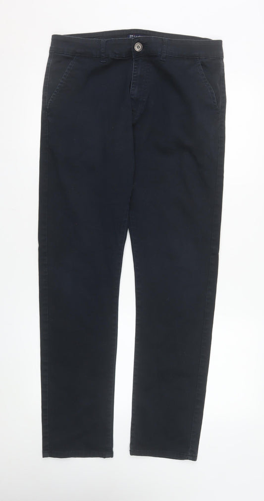 Enzo Jeans Men's Blue Slim Chino Trousers 34R Cotton Blend