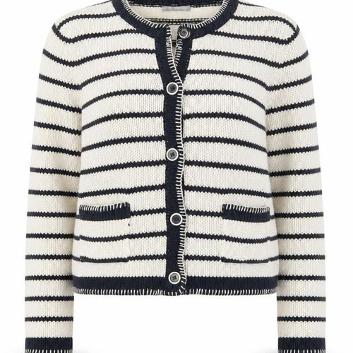 Marks and Spencer Women Multicoloured Size 12 Cotton Striped Cardigan