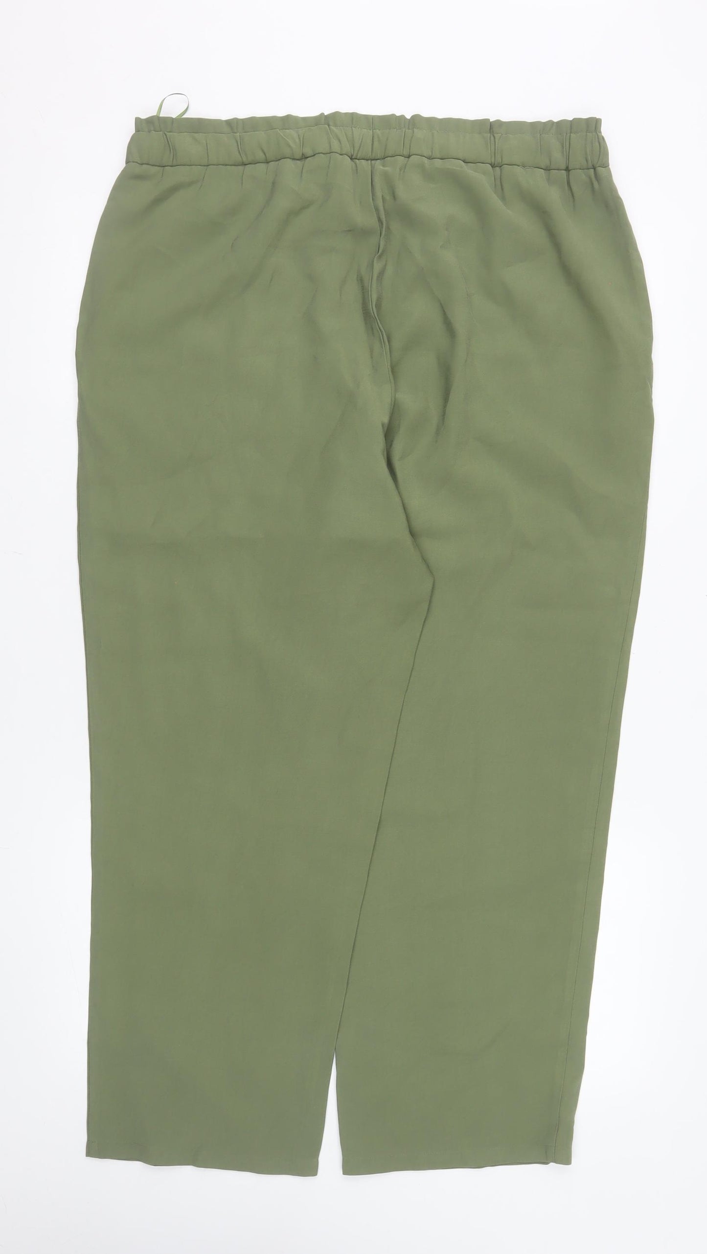 Dunnes Stores Women’s Green Viscose Drawstring Jogger Trousers Size 16