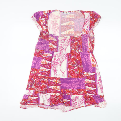 New Look Women's Multicoloured Floral Tunic Blouse Size 14