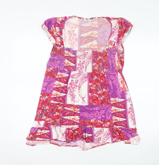 New Look Women's Multicoloured Floral Tunic Blouse Size 14
