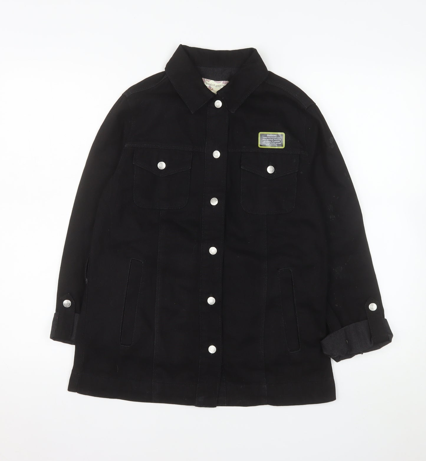 Band of Gypsies Women's Black Cotton Button Jacket Size 6