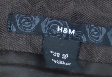 H&M Womens Brown Embroidered Floral A-Line Skirt Size 12