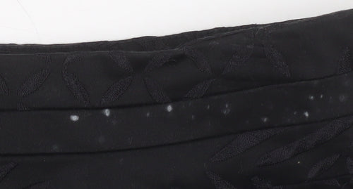 Oasis Women Black Size 12 A-Line Sequin Embroidered Skirt