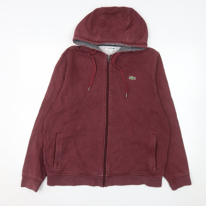 Lacoste Sport Men's Red XL Hooded Full Zip Jacket
