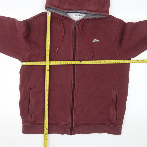 Lacoste Sport Men's Red XL Hooded Full Zip Jacket