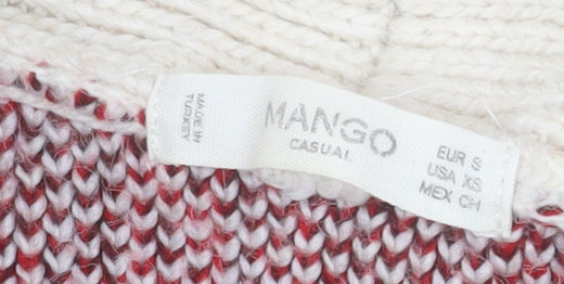 Mango Women’s Beige Argyle Wool Blend Knit Cardigan Size 8