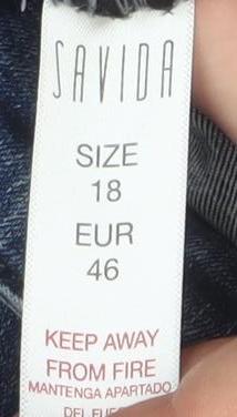 Savida Women Blue Size 18 Skinny Fit Stretch Denim Jeans