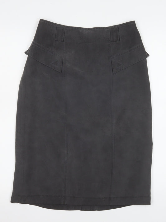 Gerry Weber Women’s Black Leather Pencil Skirt Size 10