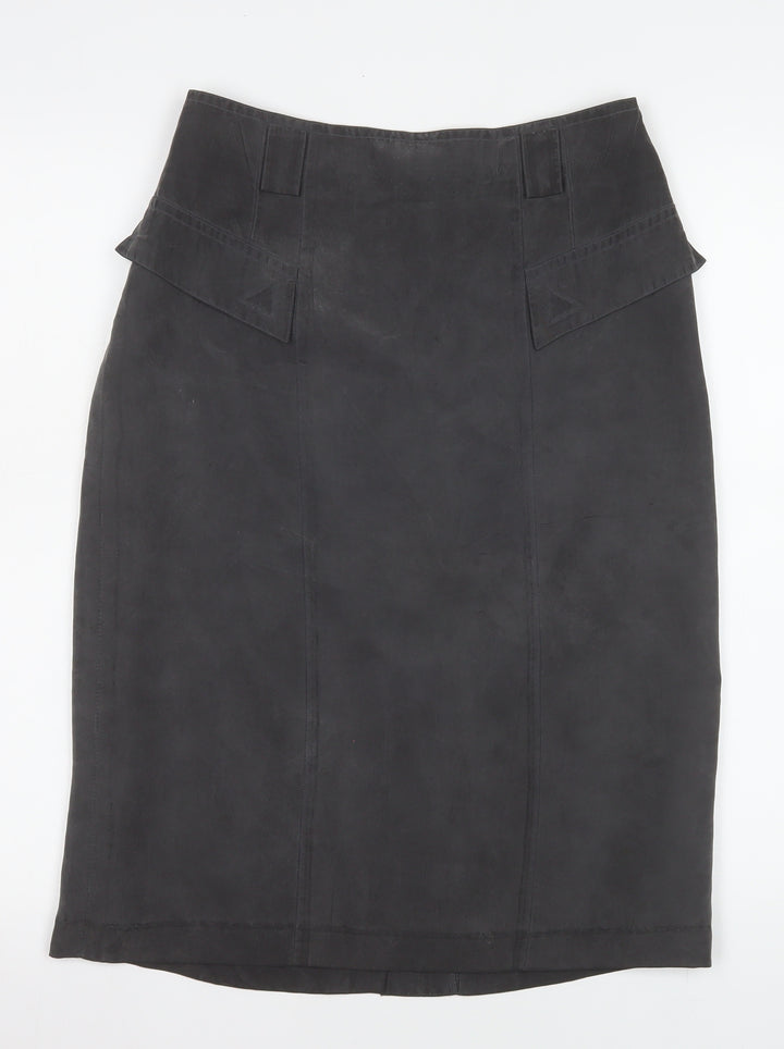 Gerry Weber Women’s Black Leather Pencil Skirt Size 10