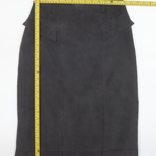 Gerry Weber Women’s Black Leather Pencil Skirt Size 10
