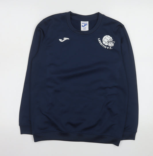Joma Boys Navy Long Sleeve Crew Neck Athletic T-Shirt 2XS Polyester Football Top
