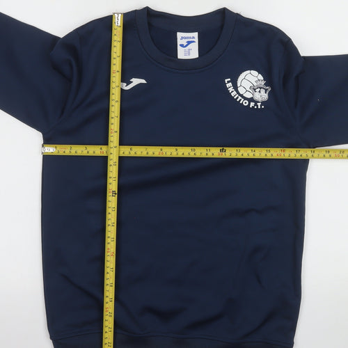 Joma Boys Navy Long Sleeve Crew Neck Athletic T-Shirt 2XS Polyester Football Top
