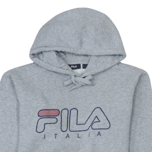 Fila Men’s Grey Pullover Hoodie Small Logo Sportswear