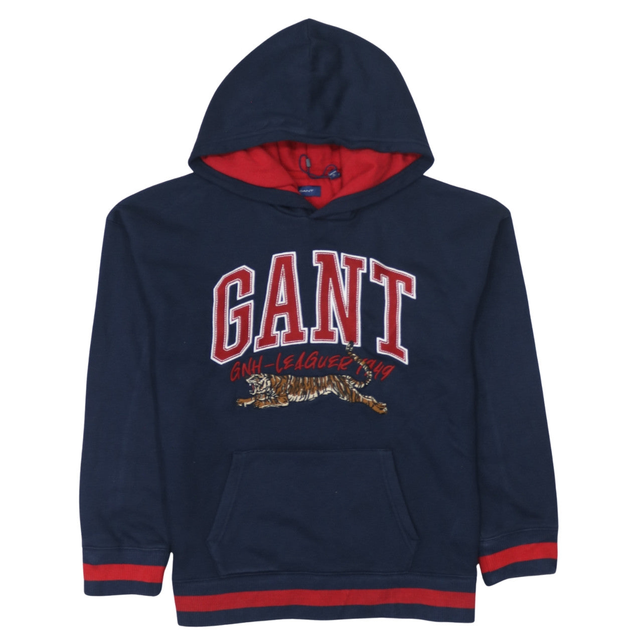 GANT Boys Navy Blue Hooded Pullover Sweatshirt 13-14 Years Cotton Blend