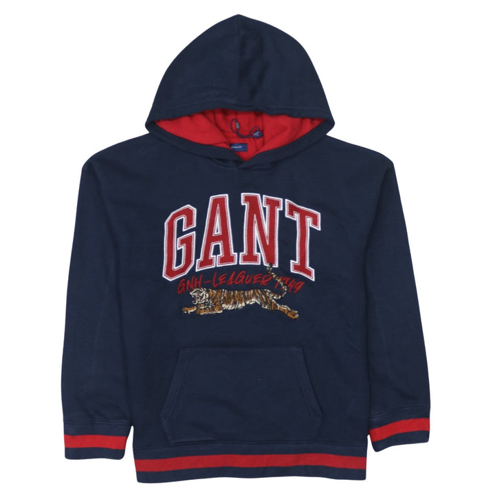 GANT Boys Navy Blue Hooded Pullover Sweatshirt 13-14 Years Cotton Blend