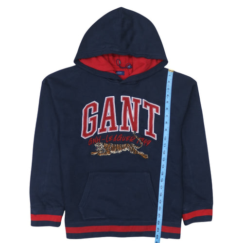 GANT Boys Navy Blue Hooded Pullover Sweatshirt 13-14 Years Cotton Blend