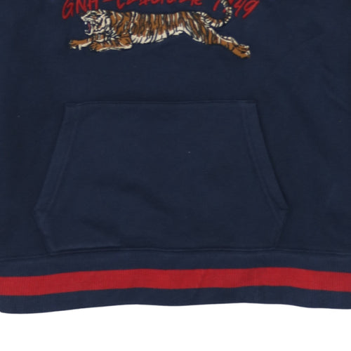 GANT Boys Navy Blue Hooded Pullover Sweatshirt 13-14 Years Cotton Blend