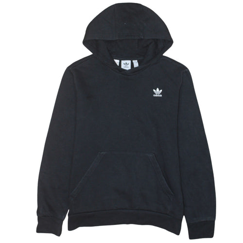 Adidas Boys Black Pullover Hoodie 13-14 Years Fleece Logo Sweatshirt
