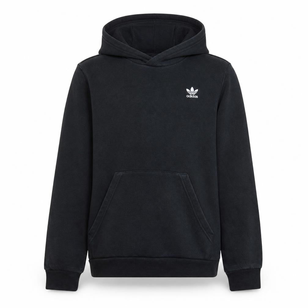 Adidas Boys Black Pullover Hoodie 13-14 Years Fleece Logo Sweatshirt