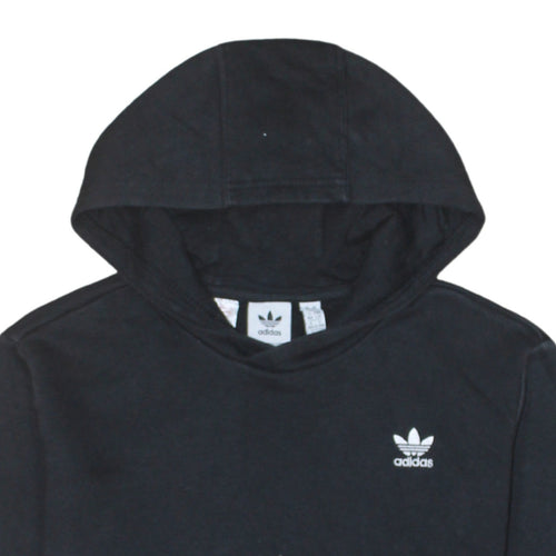 Adidas Boys Black Pullover Hoodie 13-14 Years Fleece Logo Sweatshirt