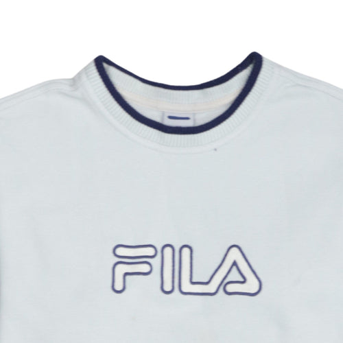 FILA Boys White Logo Pullover Sweatshirt Age 12 Regular Fit Crew Neck