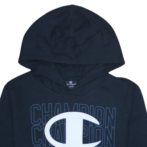 Champion Boys Black Pullover Hoodie 13-14 Years Logo Graphic Sweatshirt