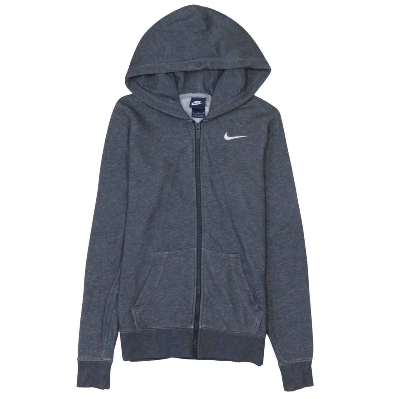 Nike Men's Grey Full Zip Hoodie Small Cotton Blend Fleece