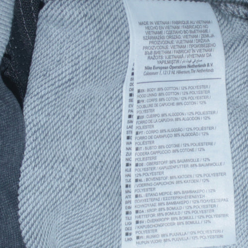 Nike Men's Grey Full Zip Hoodie Small Cotton Blend Fleece