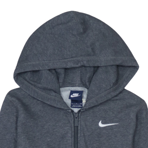 Nike Men's Grey Full Zip Hoodie Small Cotton Blend Fleece
