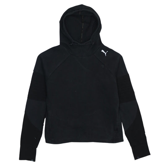 Puma Women's Black Hoodie Size 8 Pullover Raglan Sleeve Sportswear