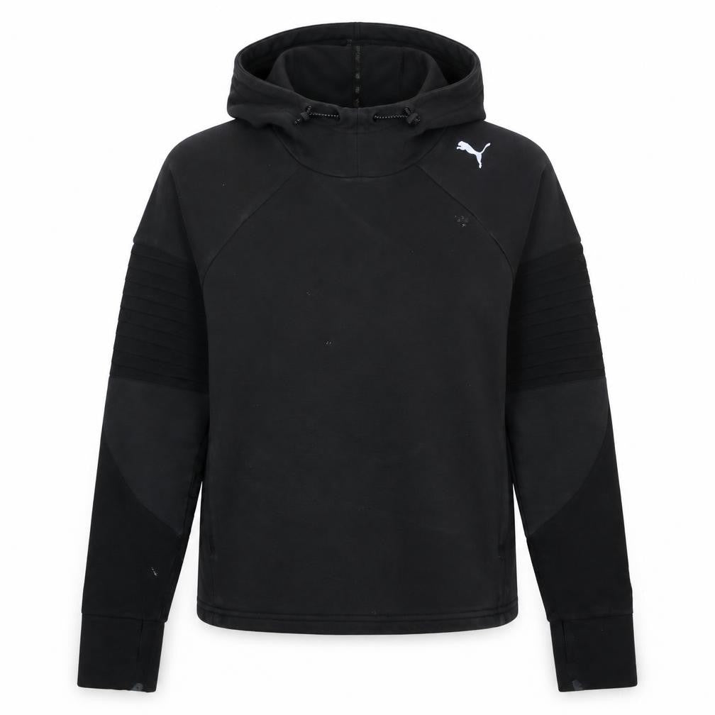 Front view of Puma Women's Black Hoodie, size 8, Pullover Raglan Sleeve Sportswear