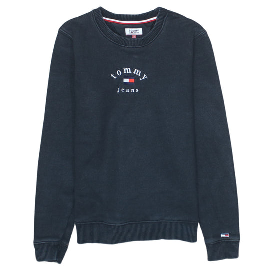 Tommy Jeans Men's Black Small Crew Neck Embroidered Sweatshirt