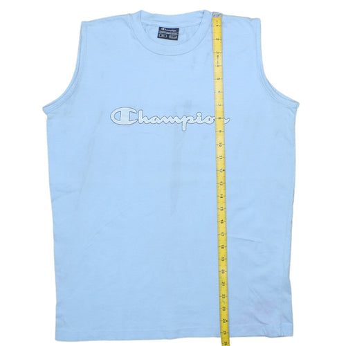 Champion Boys Blue 13-14 Years Sleeveless Tank Top Athletic Cotton