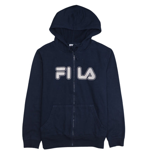FILA Men's Blue Full Zip Hoodie Size M Logo Sportswear