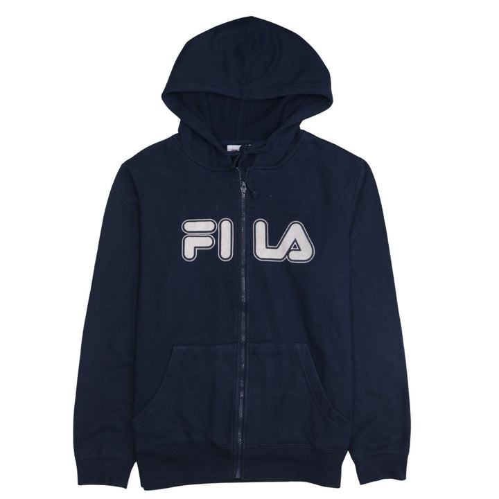 FILA Men's Blue Full Zip Hoodie Size M Logo Sportswear