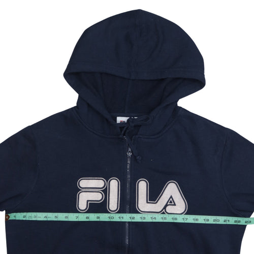 FILA Men's Blue Full Zip Hoodie Size M Logo Sportswear