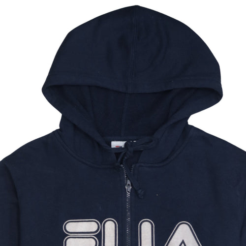 FILA Men's Blue Full Zip Hoodie Size M Logo Sportswear