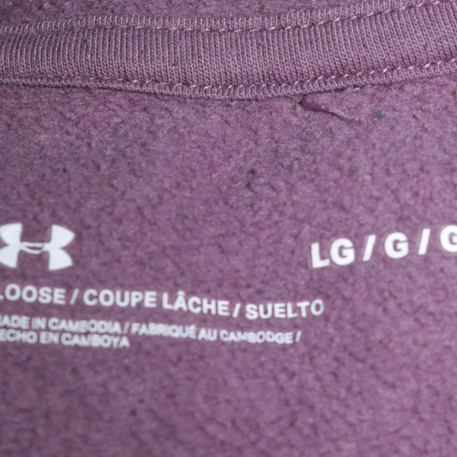 Under Armour Womens Purple Pullover Hoodie Size L Loose Fit