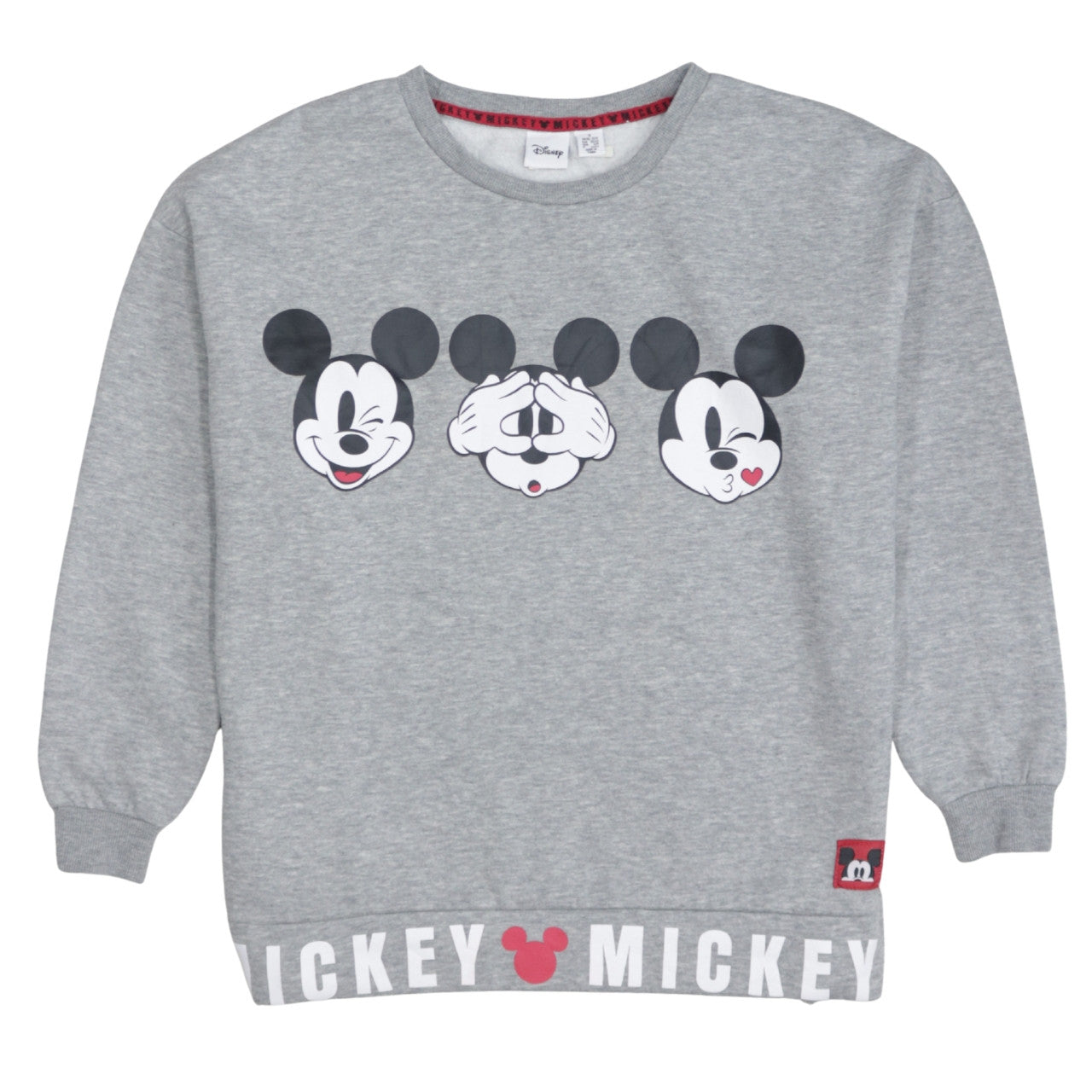 Disney Women Grey Mickey Mouse Graphic Pullover Sweatshirt Size S