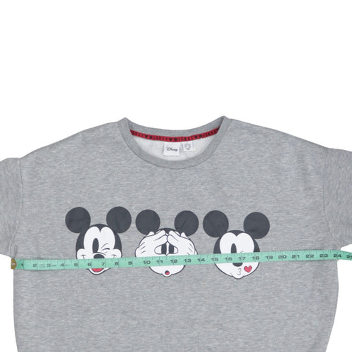 Disney Women Grey Mickey Mouse Graphic Pullover Sweatshirt Size S